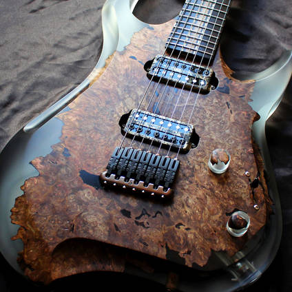 Poisonwood and Resin Electric Guitar with GlassCast Clear Epoxy